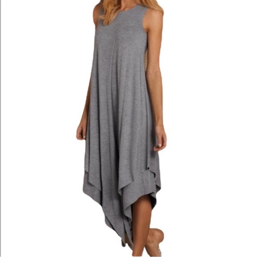Soft Surroundings Alexandra raw edge sleeveless asymmetrical dress size M